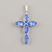 Přívěsek KŘÍŽEK zdobí Navette Swarovski 10mm