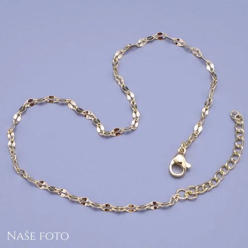 Zlacený náramek na kotník z chirurgické oceli 3mm