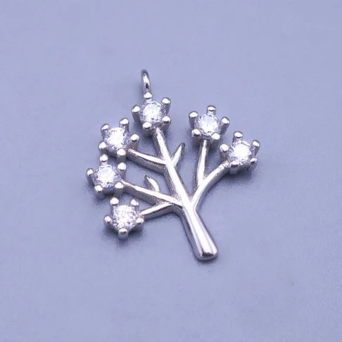 Luxusní dámský stříbrný přívěsek s kamínky - strom
