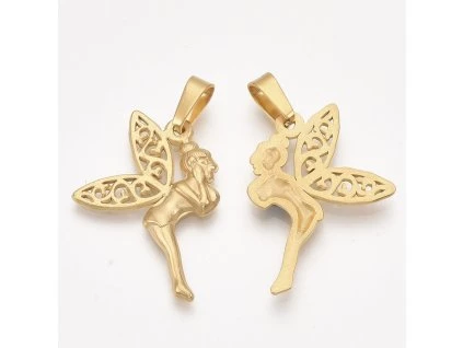 Přívěsek víla  ze zlacené chir.oceli