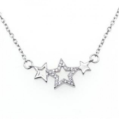 Střibrný náhrdelník se hvězdami